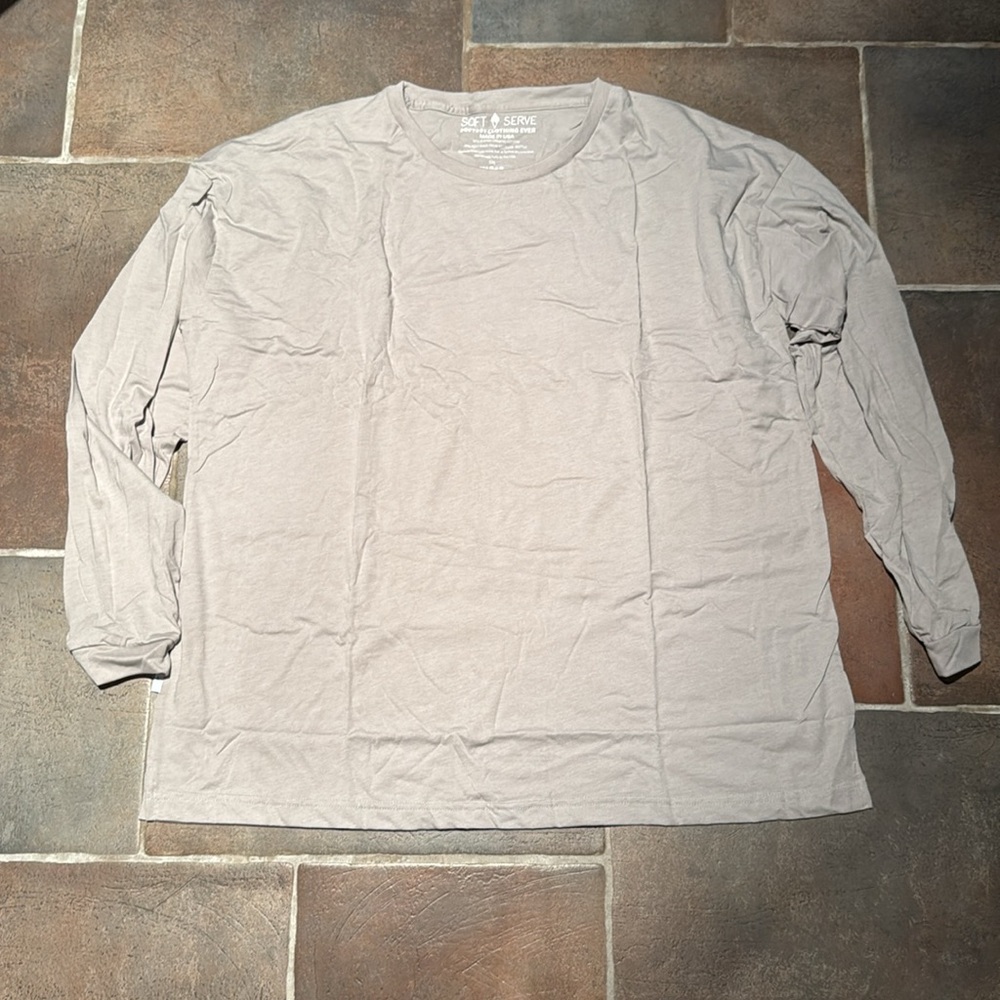 Soft Serve clothing Long Sleeve Gray T-Shirt plus size 5XL unisex extra long